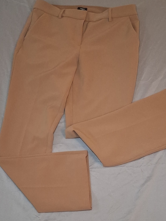 Express Pants - Express Women’s Beige Solid Editor Dress Pants Bootcut Mid Rise Stretch 12R